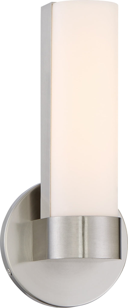 Vanity Nuvo 62-731 Bond - Single 9-1/2 in. - LED Sconce with White Acrylic Lens - Brushed Nickel Finish Nuvo