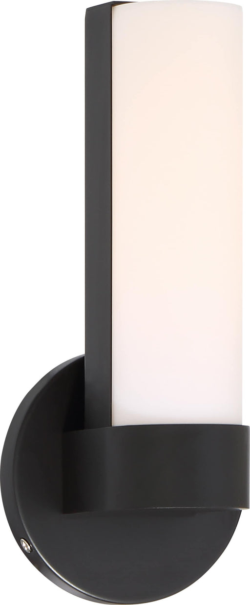 Vanity Nuvo 62-741 Bond - Single 9-1/2 in. - LED Sconce with White Acrylic Lens - Aged Bronze Finish Nuvo