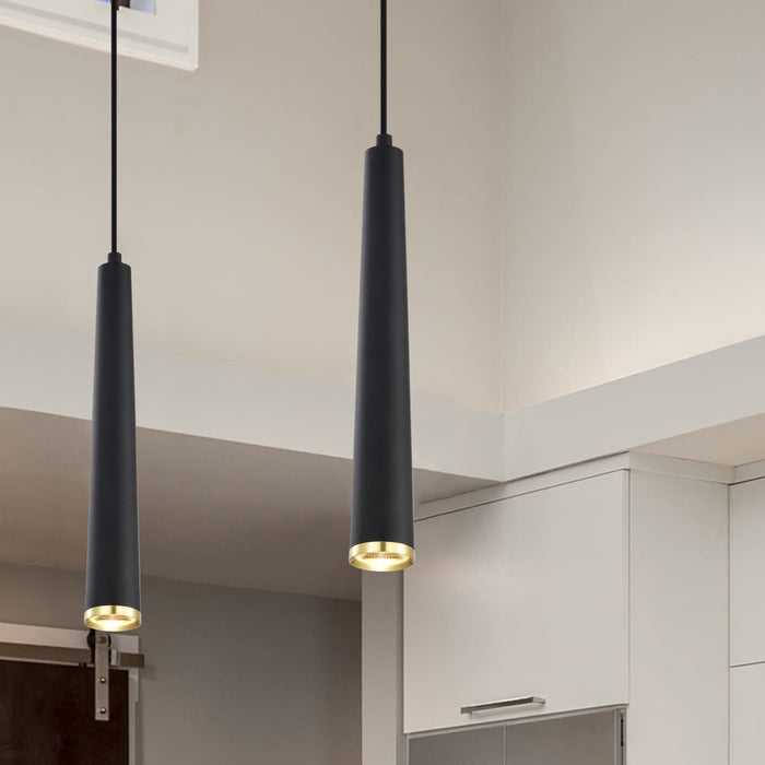 Pendant Nuvo 62-828 Melrose - 12 Watt - 16" - LED Pendant - Matte Black and Brushed Brass Finish Nuvo