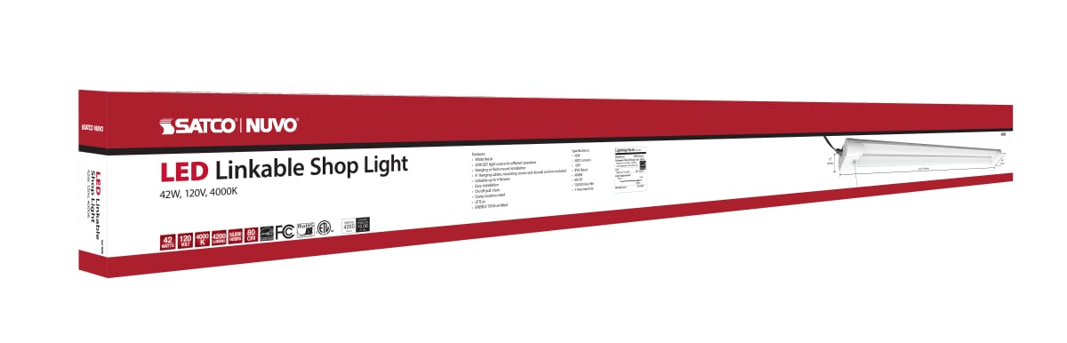 Shop Light Nuvo 62-928 42W - LED Shop Light - White Finish - 4000K Nuvo