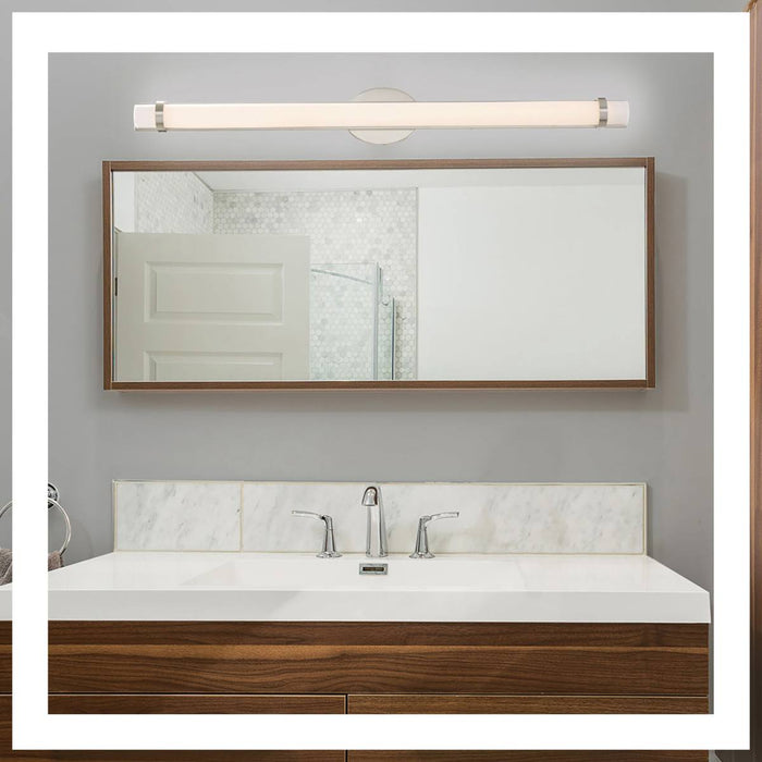 Vanity Nuvo 62-935 Slice 36 in. - LED Wall Sconce - Polished Nickel Finish White Acrylic Lens Nuvo
