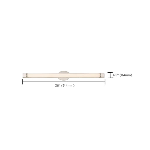 Vanity Nuvo 62-935 Slice 36 in. - LED Wall Sconce - Polished Nickel Finish White Acrylic Lens Nuvo