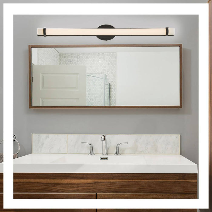 Vanity Nuvo 62-936 Slice 36 in. - LED Wall Sconce - Aged Bronze Finish White Acrylic Lens Nuvo