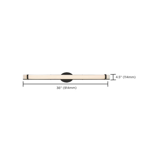 Vanity Nuvo 62-936 Slice 36 in. - LED Wall Sconce - Aged Bronze Finish White Acrylic Lens Nuvo