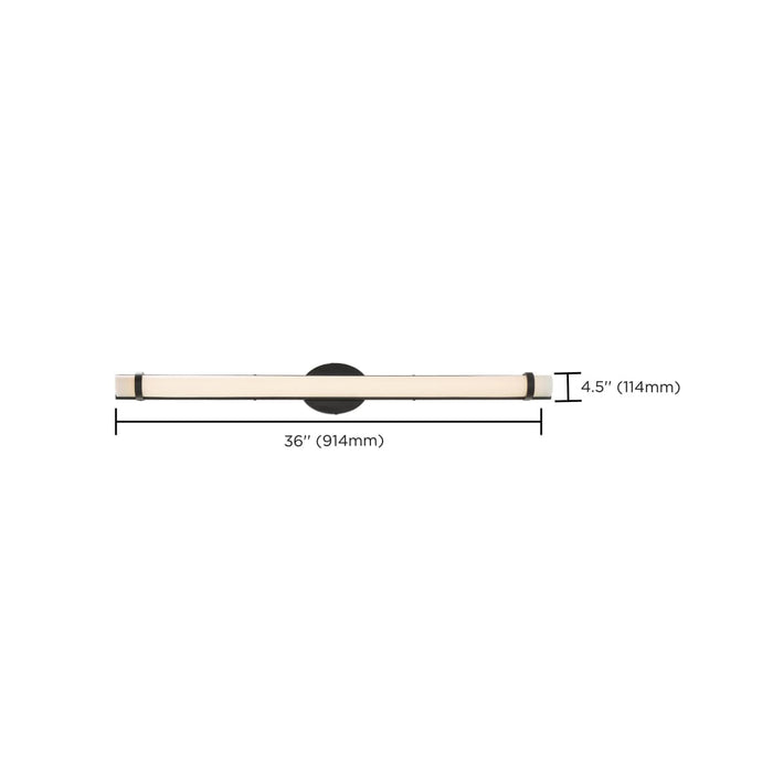 Vanity Nuvo 62-936 Slice 36 in. - LED Wall Sconce - Aged Bronze Finish White Acrylic Lens Nuvo
