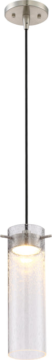Mini Pendant Nuvo 62-951 Pulse - LED Mini Pendant with Clear Seeded Glass - Brushed Nickel Finish Nuvo