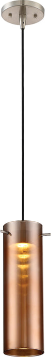 Mini Pendant Nuvo 62-955 Pulse - LED Mini Pendant with Copper Glass - Brushed Nickel Finish Nuvo
