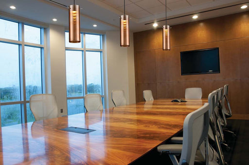 Mini Pendant Nuvo 62-955 Pulse - LED Mini Pendant with Copper Glass - Brushed Nickel Finish Nuvo