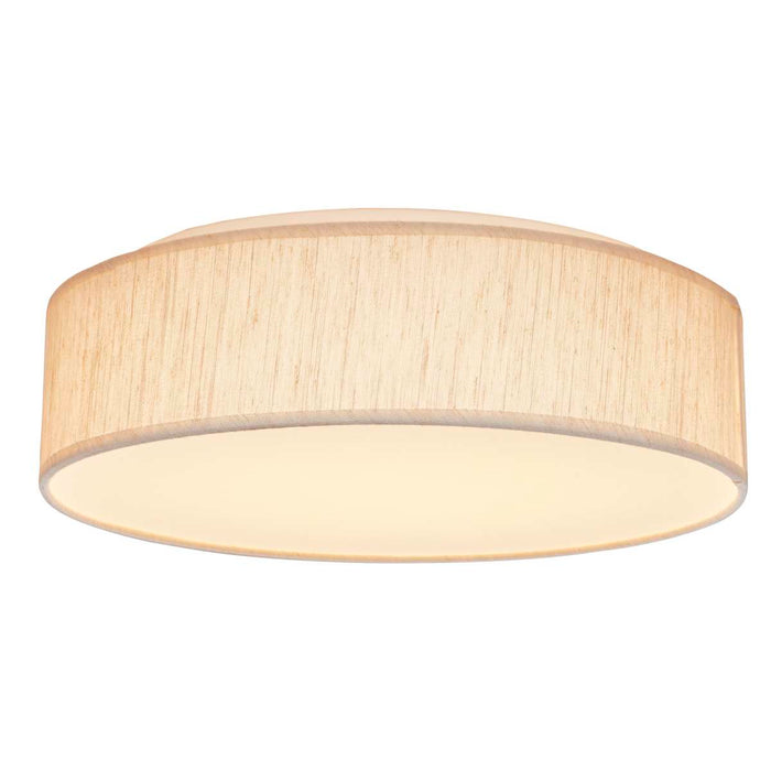 Flush Mount Nuvo 62-998 15 inch - CCT Selectable - Fabric Drum LED Decor Flush Mount Fixture - Beige Fabric Shade - Acrylic Diffuser Nuvo