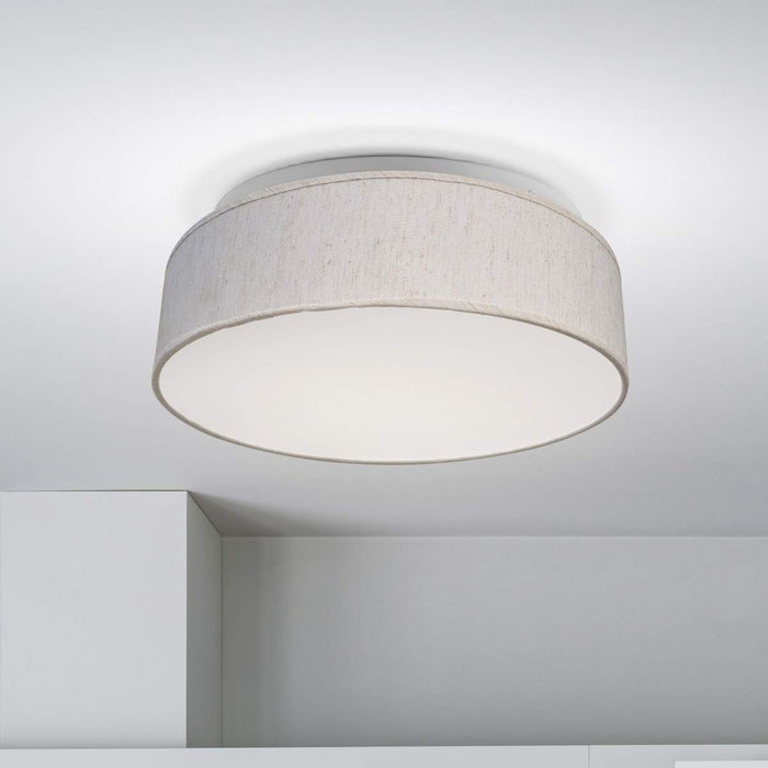 Flush Mount Nuvo 62-998 15 inch - CCT Selectable - Fabric Drum LED Decor Flush Mount Fixture - Beige Fabric Shade - Acrylic Diffuser Nuvo