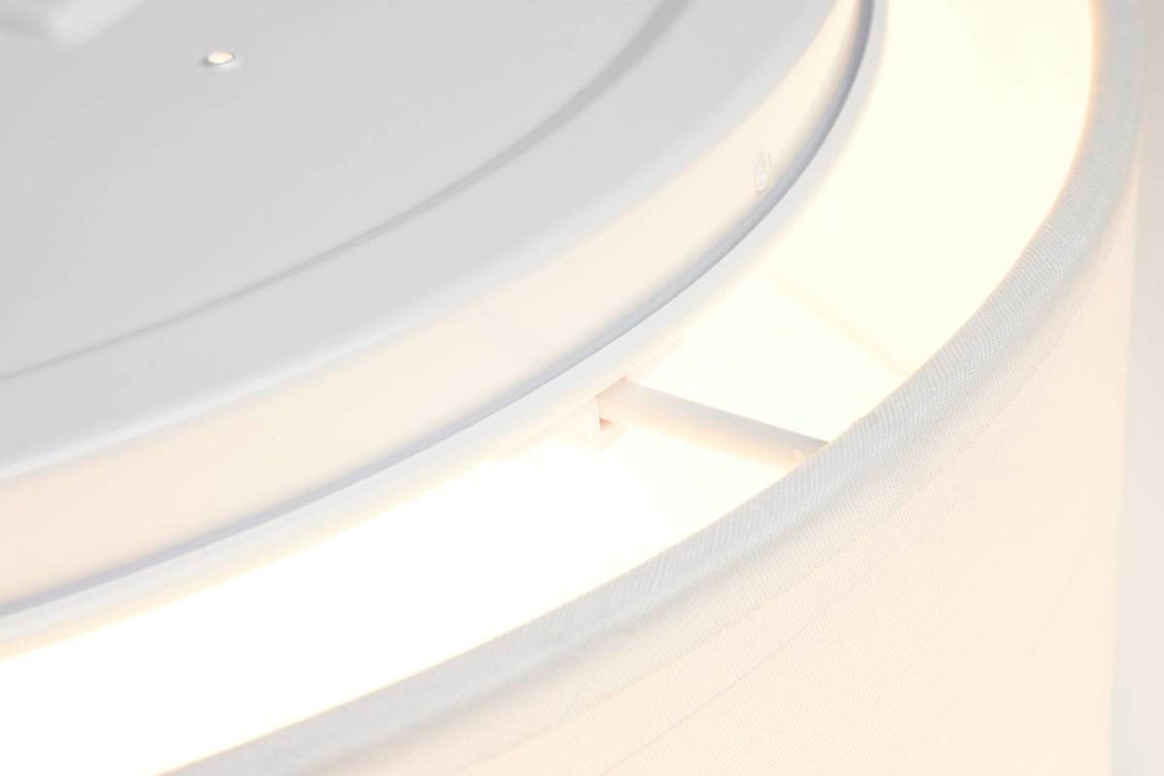 Flush Mount Nuvo 62-999 15 inch - CCT Selectable - Fabric Drum LED Decor Flush Mount Fixture - White Fabric Shade - Acrylic Diffuser Nuvo