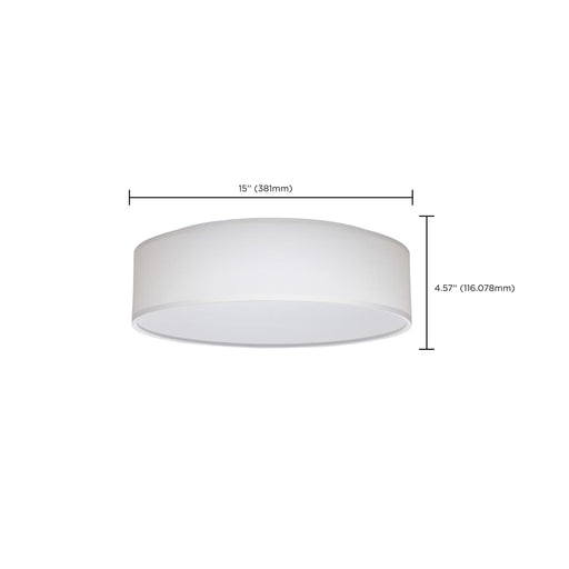 Flush Mount Nuvo 62-999 15 inch - CCT Selectable - Fabric Drum LED Decor Flush Mount Fixture - White Fabric Shade - Acrylic Diffuser Nuvo
