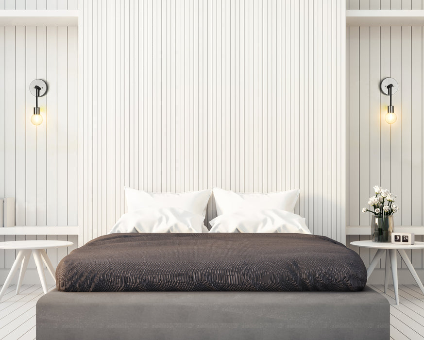 Wall Sconce Z-Lite 621-1S-MB-PN Matte Black + Polished Nickel Neutra 1 Light Wall Sconce Z-Lite