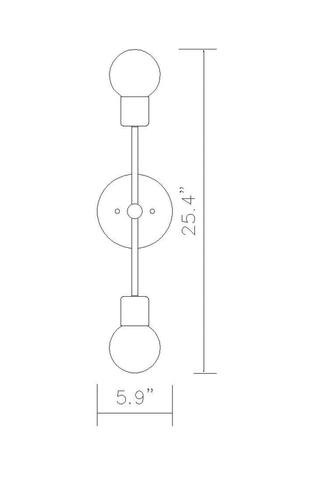 Wall Sconce Z-Lite 621-2S-MB-FB Matte Black + Foundry Brass Neutra 2 Light Wall Sconce Z-Lite