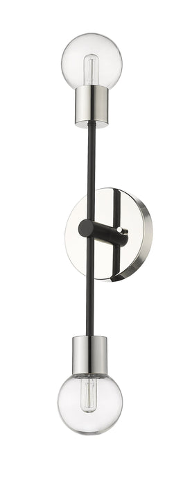 Wall Sconce Z-Lite 621-2S-MB-PN Matte Black + Polished Nickel Neutra 2 Light Wall Sconce Z-Lite