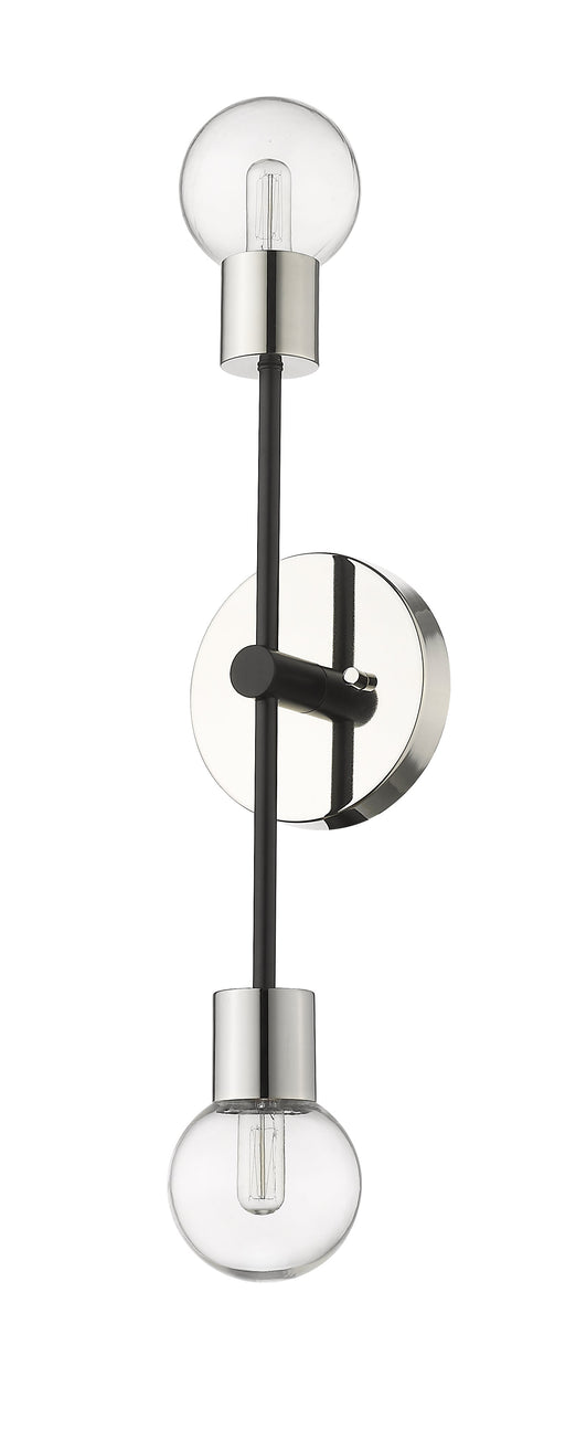 Wall Sconce Z-Lite 621-2S-MB-PN Matte Black + Polished Nickel Neutra 2 Light Wall Sconce Z-Lite