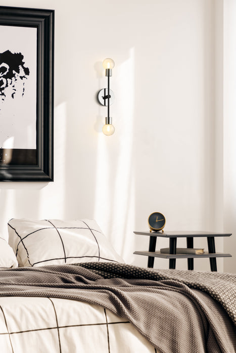 Wall Sconce Z-Lite 621-2S-MB-PN Matte Black + Polished Nickel Neutra 2 Light Wall Sconce Z-Lite