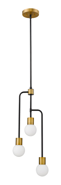 Chandelier Z-Lite 621-3MB-FB Matte Black + Foundry Brass Neutra 3 Light Chandelier Z-Lite