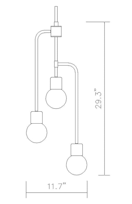 Chandelier Z-Lite 621-3MB-PN Matte Black + Polished Nickel Neutra 3 Light Chandelier Z-Lite