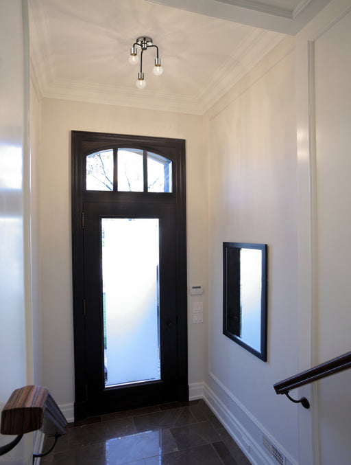 Semi Flush Mount Z-Lite 621-3SF-MB-PN Matte Black + Polished Nickel Neutra 3 Light Semi Flush Mount Z-Lite