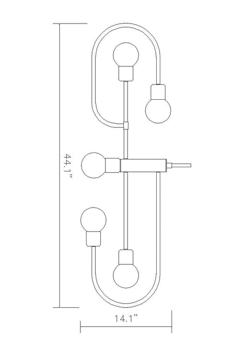 Linear Chandelier Z-Lite 621-5L-MB-PN Matte Black + Polished Nickel Neutra 5 Light Linear Chandelier Z-Lite