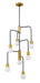 Chandelier Z-Lite 621-7MB-FB Matte Black + Foundry Brass Neutra 7 Light Chandelier Z-Lite