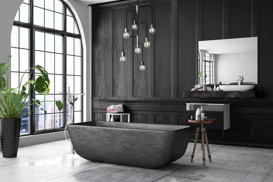 Chandelier Z-Lite 621-7MB-PN Matte Black + Polished Nickel Neutra 7 Light Chandelier Z-Lite