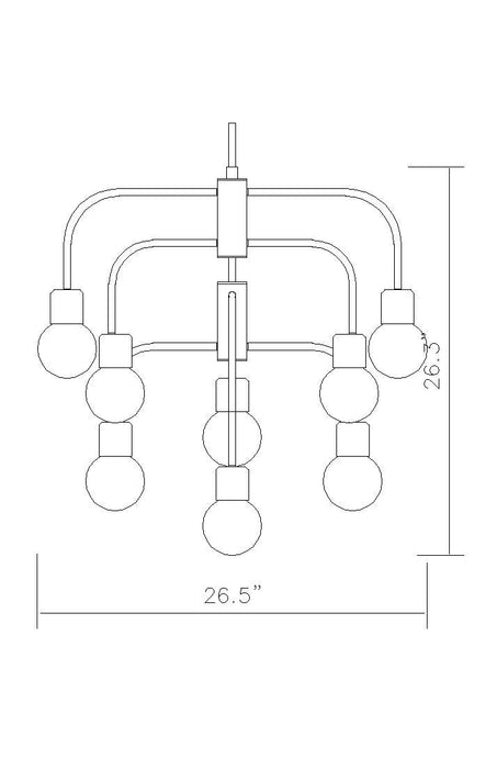 Chandelier Z-Lite 621-9MB-FB Matte Black + Foundry Brass Neutra 9 Light Chandelier Z-Lite