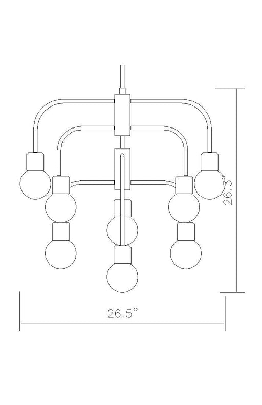 Chandelier Z-Lite 621-9MB-FB Matte Black + Foundry Brass Neutra 9 Light Chandelier Z-Lite