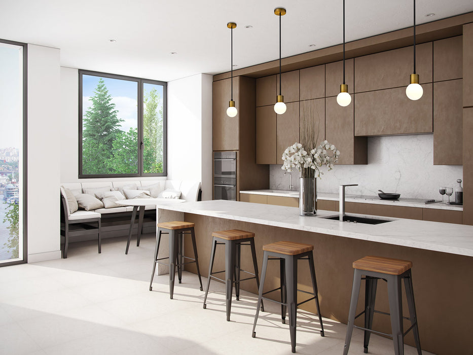 Pendant Z-Lite 621MP-MB-FB Matte Black + Foundry Brass Neutra 1 Light Pendant Z-Lite