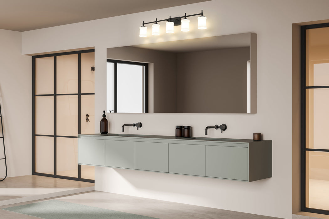 Vanity Z-Lite 622-5V-MB Matte Black Cadoc 5 Light Vanity Z-Lite