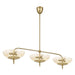 Chandelier Thesis 207786A Fiorello 54 inch 9 light Brushed Gold Linear Chandelier with Smoked Amber Glass Shades THESIS