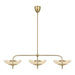 Chandelier Thesis 207786A Fiorello 54 inch 9 light Brushed Gold Linear Chandelier with Smoked Amber Glass Shades THESIS