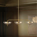 Chandelier Thesis 207786A Fiorello 54 inch 9 light Brushed Gold Linear Chandelier with Smoked Amber Glass Shades THESIS