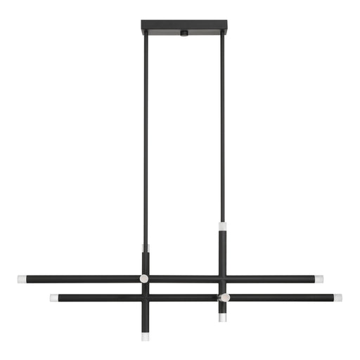 Chandelier Thesis 207295A Manhattan 48 inch 12 light Matte Black LED Linear Chandelier THESIS
