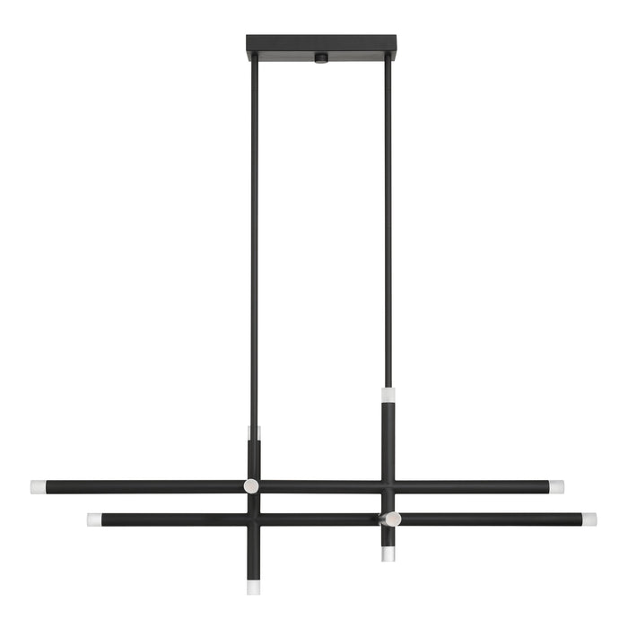 Chandelier Thesis 207295A Manhattan 48 inch 12 light Matte Black LED Linear Chandelier THESIS