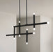 Chandelier Thesis 207295A Manhattan 48 inch 12 light Matte Black LED Linear Chandelier THESIS