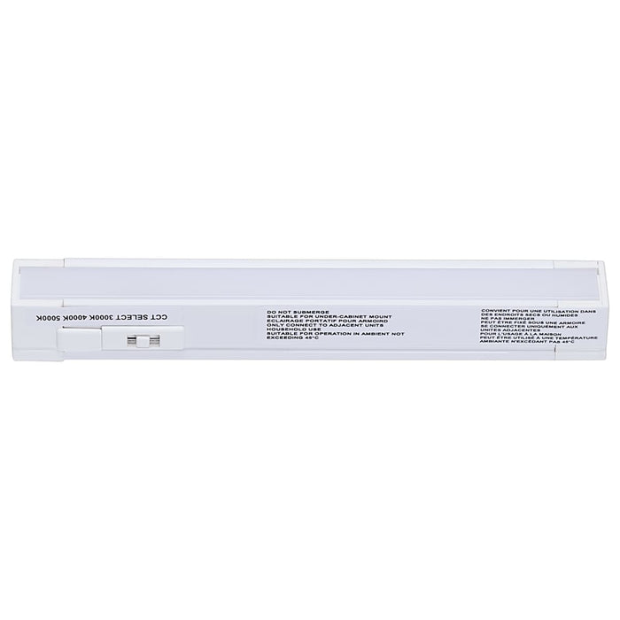 Under Cabinet Nuvo 63-401 2 Watt 6-Inch LED Under Cabinet - 30K/40K/50K CCT Selectable - White Finish - 120 Volt Nuvo