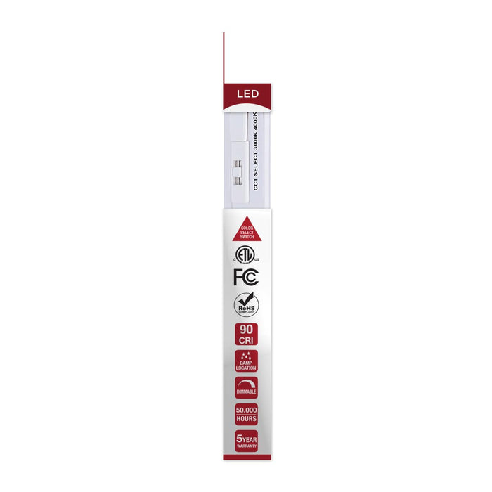 Under Cabinet Nuvo 63-401 2 Watt 6-Inch LED Under Cabinet - 30K/40K/50K CCT Selectable - White Finish - 120 Volt Nuvo