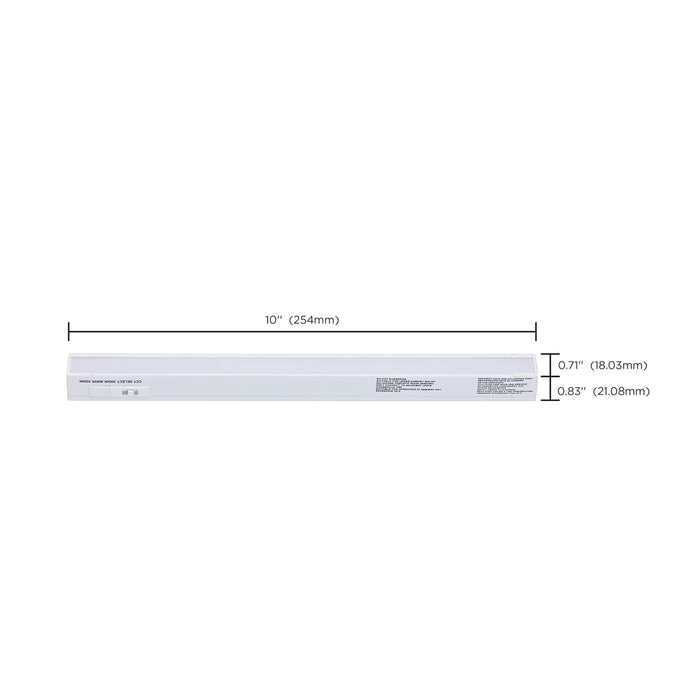 Under Cabinet Nuvo 63-402 4 Watt 10-Inch LED Under Cabinet - 30K/40K/50K CCT Selectable - White Finish 120 Volt Nuvo