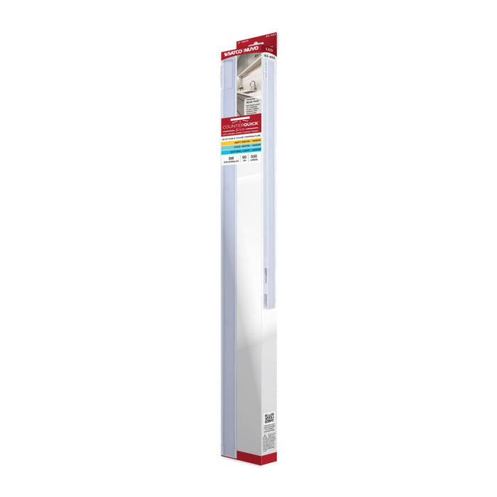 Under Cabinet Nuvo 63-403 8 Watt 21-Inch LED Under Cabinet - 30K/40K/50K CCT Selectable - White Finish - 120 Volt Nuvo