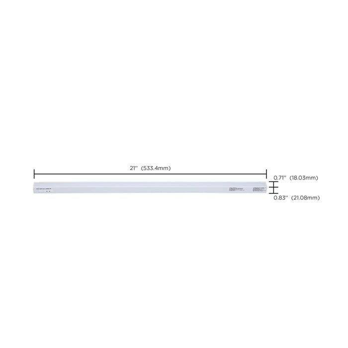 Under Cabinet Nuvo 63-403 8 Watt 21-Inch LED Under Cabinet - 30K/40K/50K CCT Selectable - White Finish - 120 Volt Nuvo