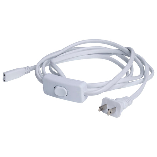 LED Under Cabinet Lighting Satco 63-411 CounterQuick Slim 8-Foot Power Cord with Inline Switch – White Satco