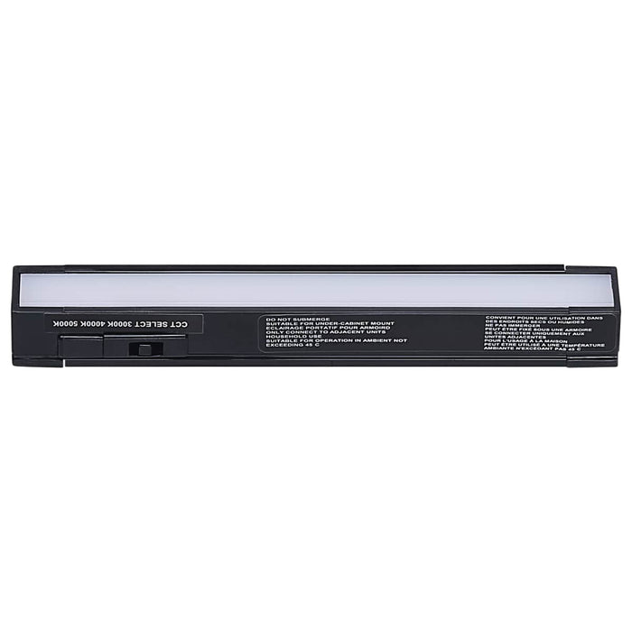 Under Cabinet Nuvo 63-451 2 Watt 6-Inch LED Under Cabinet - 30K/40K/50K CCT Selectable - Black Finish - 120 Volt Nuvo