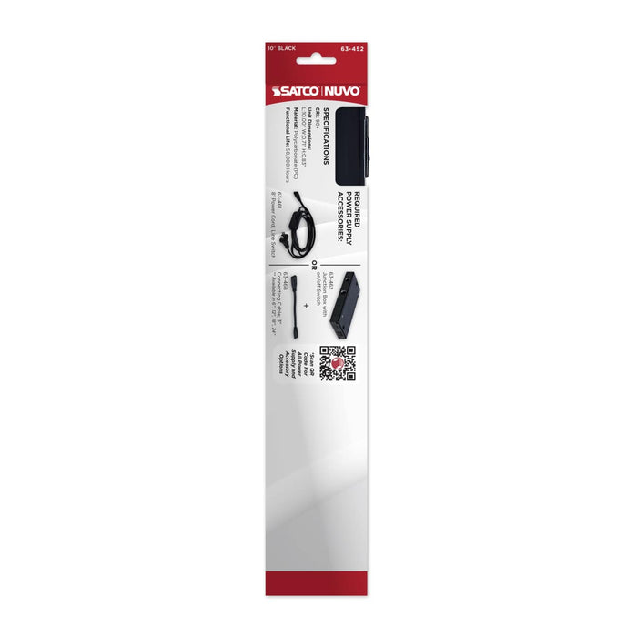 Under Cabinet Nuvo 63-452 4 Watt 10-Inch LED Under Cabinet - 30K/40K/50K CCT Selectable - Black Finish 120 Volt Nuvo