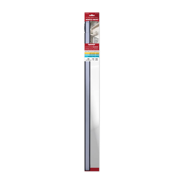 Under Cabinet Nuvo 63-453 8 Watt 21-Inch LED Under Cabinet - 30K/40K/50K CCT Selectable - Black Finish - 120 Volt Nuvo