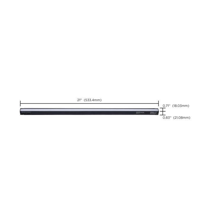 Under Cabinet Nuvo 63-453 8 Watt 21-Inch LED Under Cabinet - 30K/40K/50K CCT Selectable - Black Finish - 120 Volt Nuvo