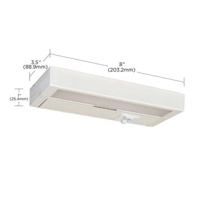 Under Cabinet Nuvo 63-500 5 Watt - 8 Inch LED White Under Cabinet Light - 3K/4K/5K CCT Selectable - 50000 Hours - White Finish Nuvo