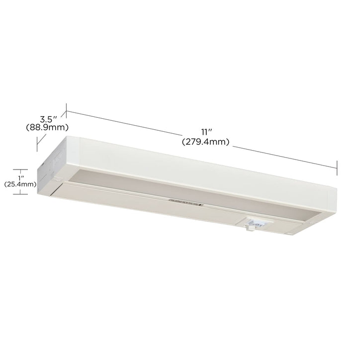 Under Cabinet Nuvo 63-501 6.5 Watt - 11 Inch LED White Under Cabinet Light - 3K/4K/5K CCT Selectable - 50000 Hours - White Finish Nuvo