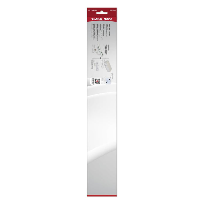 Under Cabinet Nuvo 63-503 13 Watt - 22 Inch LED White Under Cabinet Light - 3K/4K/5K CCT Selectable - 50000 Hours - White Finish Nuvo